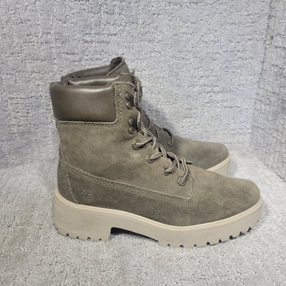 Timberland Carnaby Cool Women's Size US 7 Olive Green High 6" Suede Combat Boots